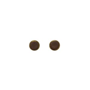 Gouden ronde donkerbruine glitter clay oorstekers