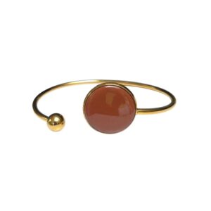 Gouden bangle met ronde terracotta clay